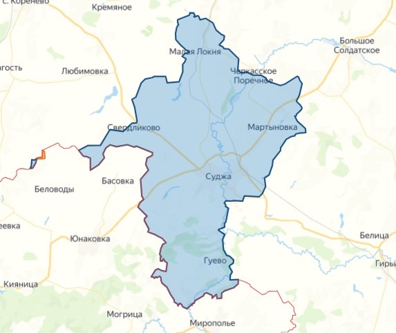   Карта СВО. Территории Курской области, находящиеся в оккупации ВСУ, версия проекта lostarmour.