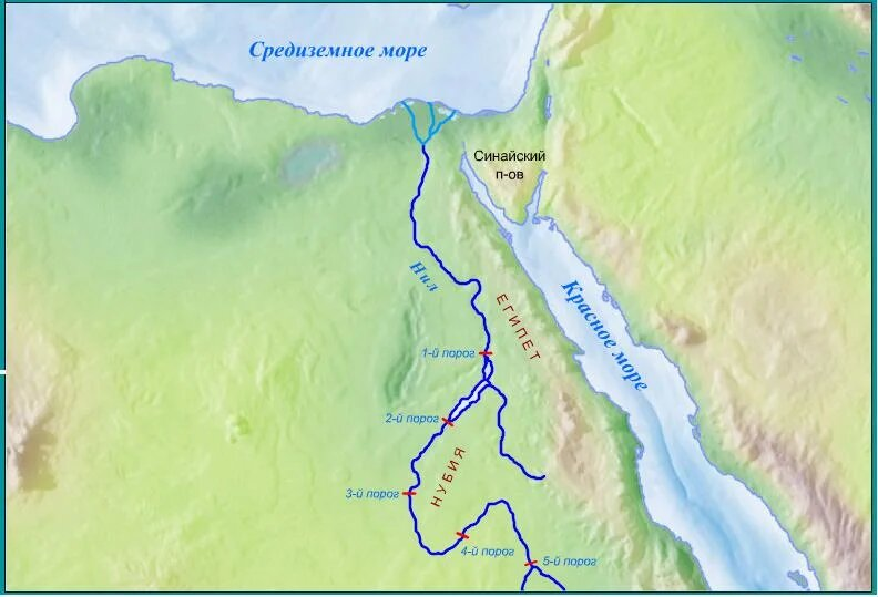 карта реки Нил.