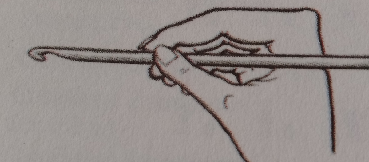 Вязальный крючок можно взять , как карандаш или как вязальную спицу.