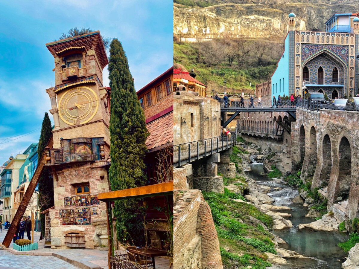 Башня Резо Габриадзе и мост через Инжирное ущелье, Тбилиси