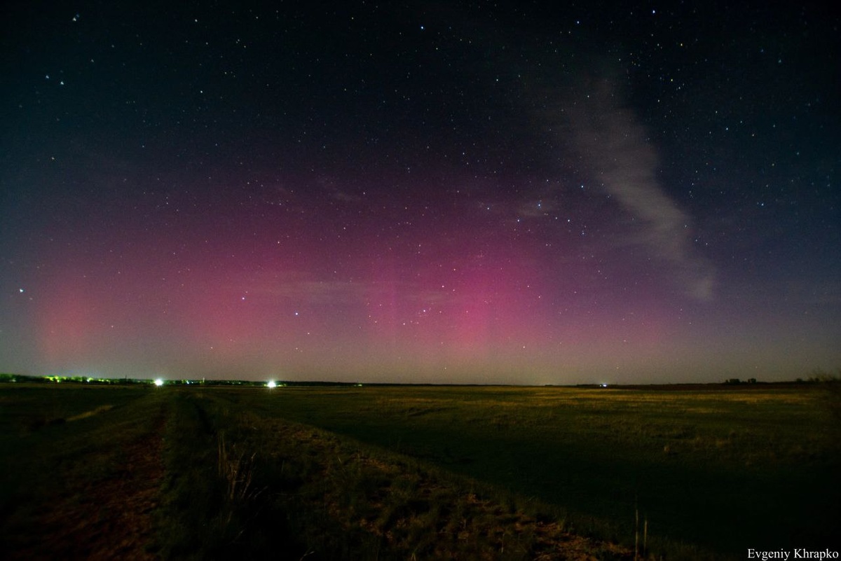 Северное сияние в Рубцовске
в ночь с 11 на 12 мая 2024 г. Фото Евгения Храпко