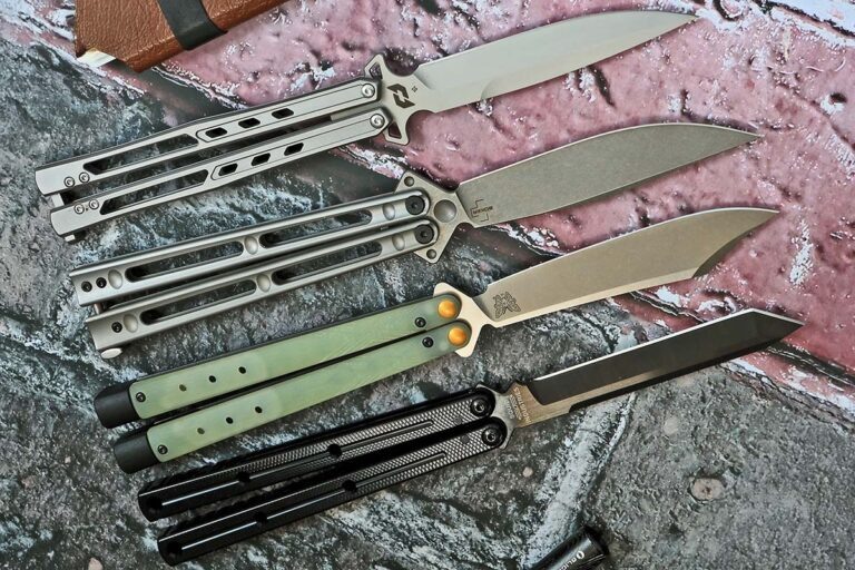 В статье представлен обзор следующих моделей ножей: Squid Industries Inked Tanto Krake Raken, Benchmade 99 Necron, Boker Plus Papillon и Schrade Alkemyst.