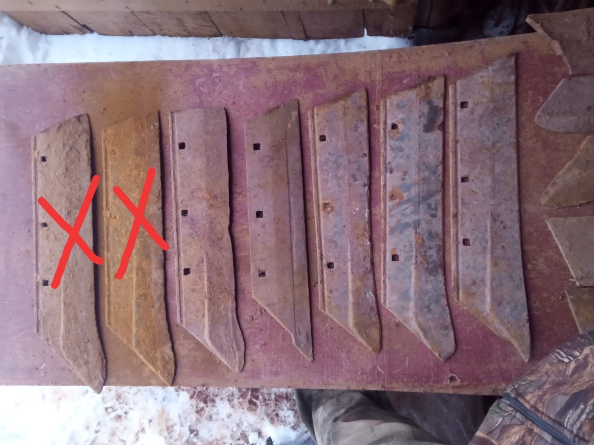 Эти два лемеха он выбрал.