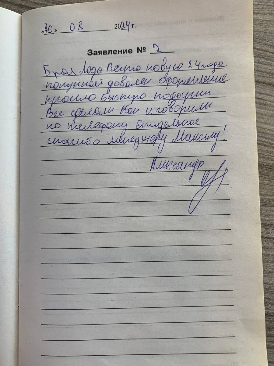 Брал Лада Веста новую 24 года  покупкой доволен оформление прошло быстро. Подарки все сделали как и говорили по телефону. Отдельное спасибо менеджеру Максиму!