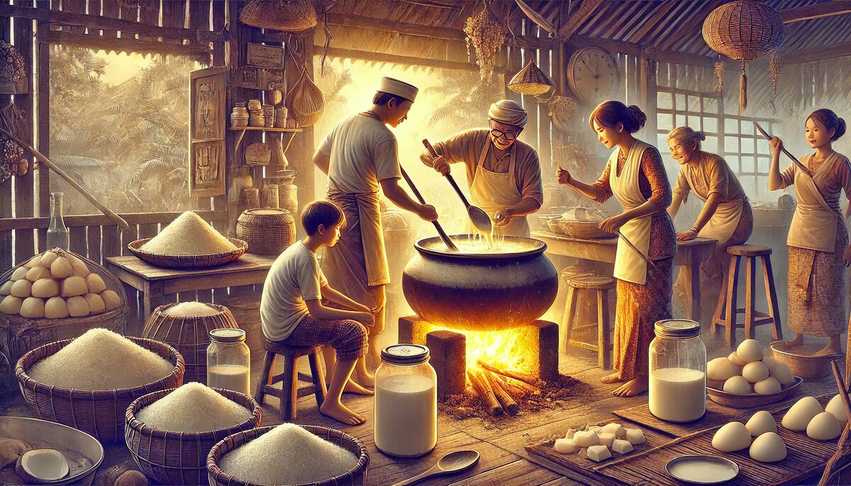 Традиционное приготовление додола в малайзийской кухне (сгенерировано DALL-E)