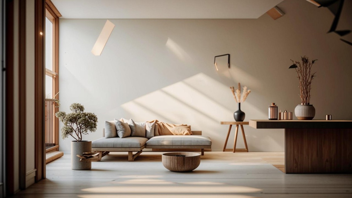 Комната в стиле дзен по мнению нейросети