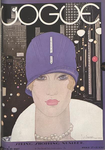 Портрет Ли Миллер на обложке номера Vogue от 15 года 1927,  Жорж Лепап Фото из открытых источников