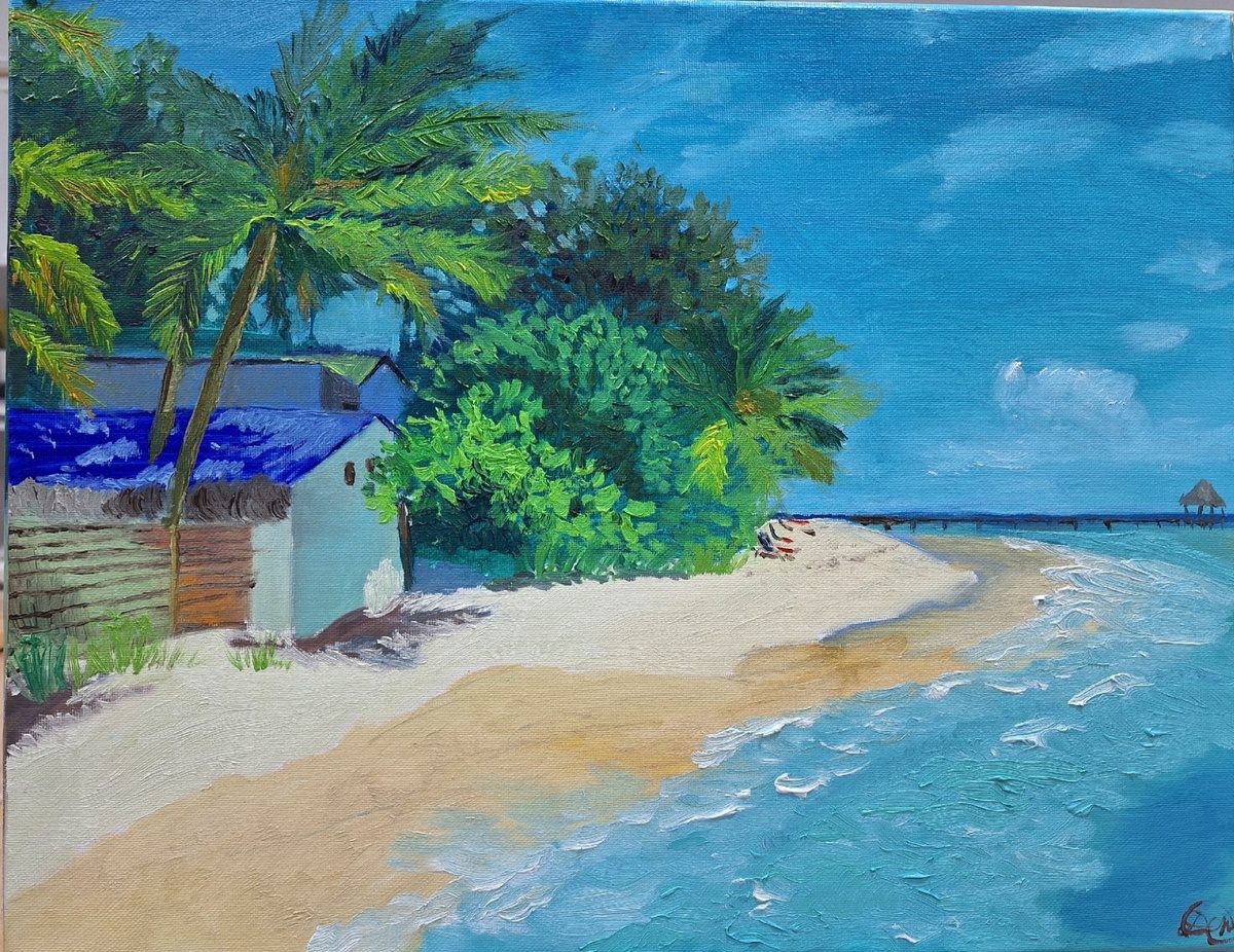 Картина сына в память о поездке 