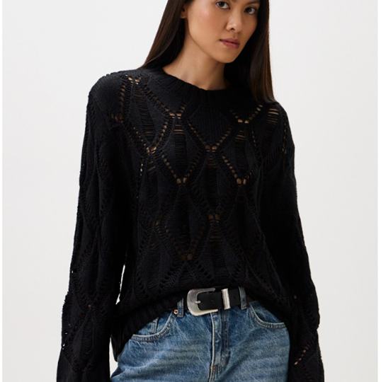 Трендовый ажурный джемпер в стиле нео-гранж от Концепт Клаб. Схема узора + образец.