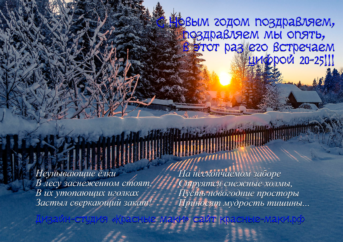 Фотопейзажи средней России зимой с авторскими стихами Е.Александровой 2025 год