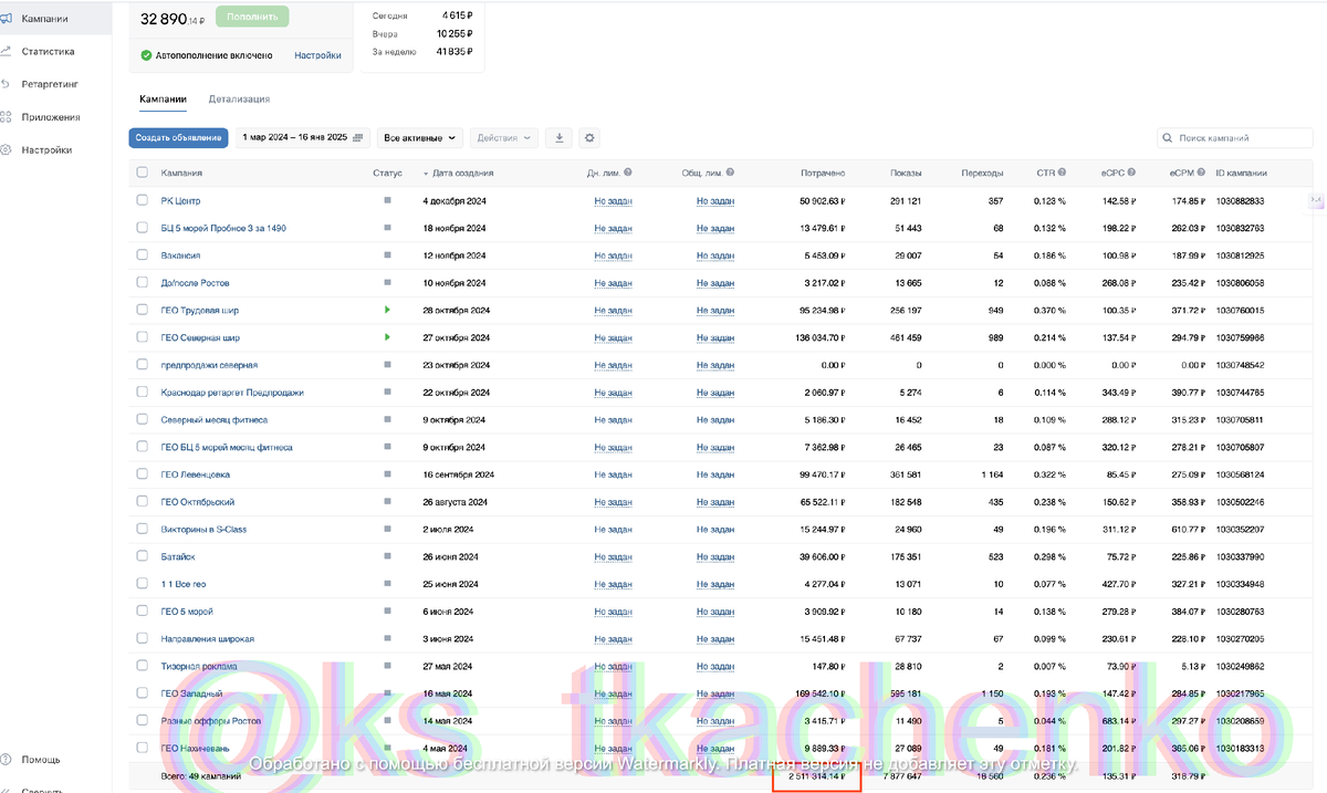 Старый кабинет - потрачено 2 511 314 руб.