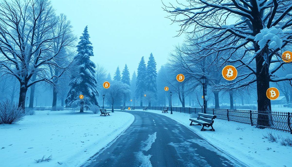 заснеженный парк 