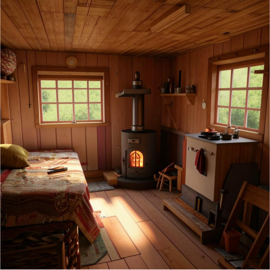 Домик б.Любы, каким его увидел ИИ  Изображение создано нейросетью Kandinsky , правообладатель ПАО Сбербанк© 