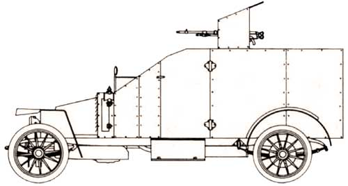 Чертёж-схема бронеавтомобиля Renault. Фотография в свободном доступе.