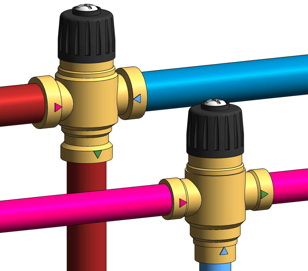 Показывать буду на примере своих семейств термосмесительных клапанов