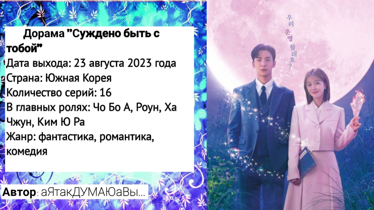 Коллаж создан автором этой статьи. В нем использован постер к дораме "Суждено быть с тобой" 2023 года. Источник: https://www.kinopoisk.ru/picture/3991747/
