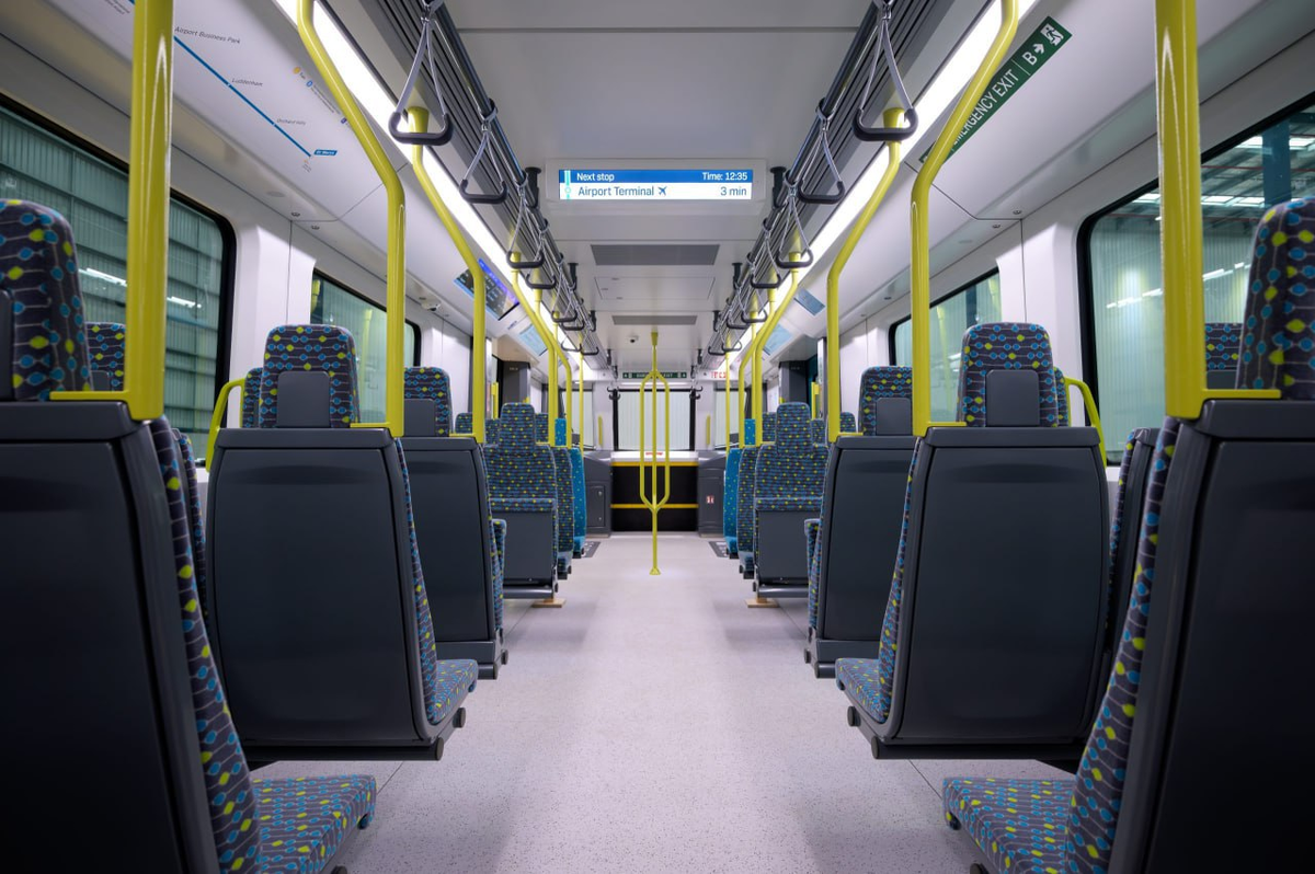 Салон в макете поезда метро Inspiro от Siemens для Сиднея. Источник: TfNSW