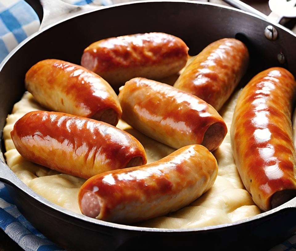 Сосиски в тесте (на сковороде) 
