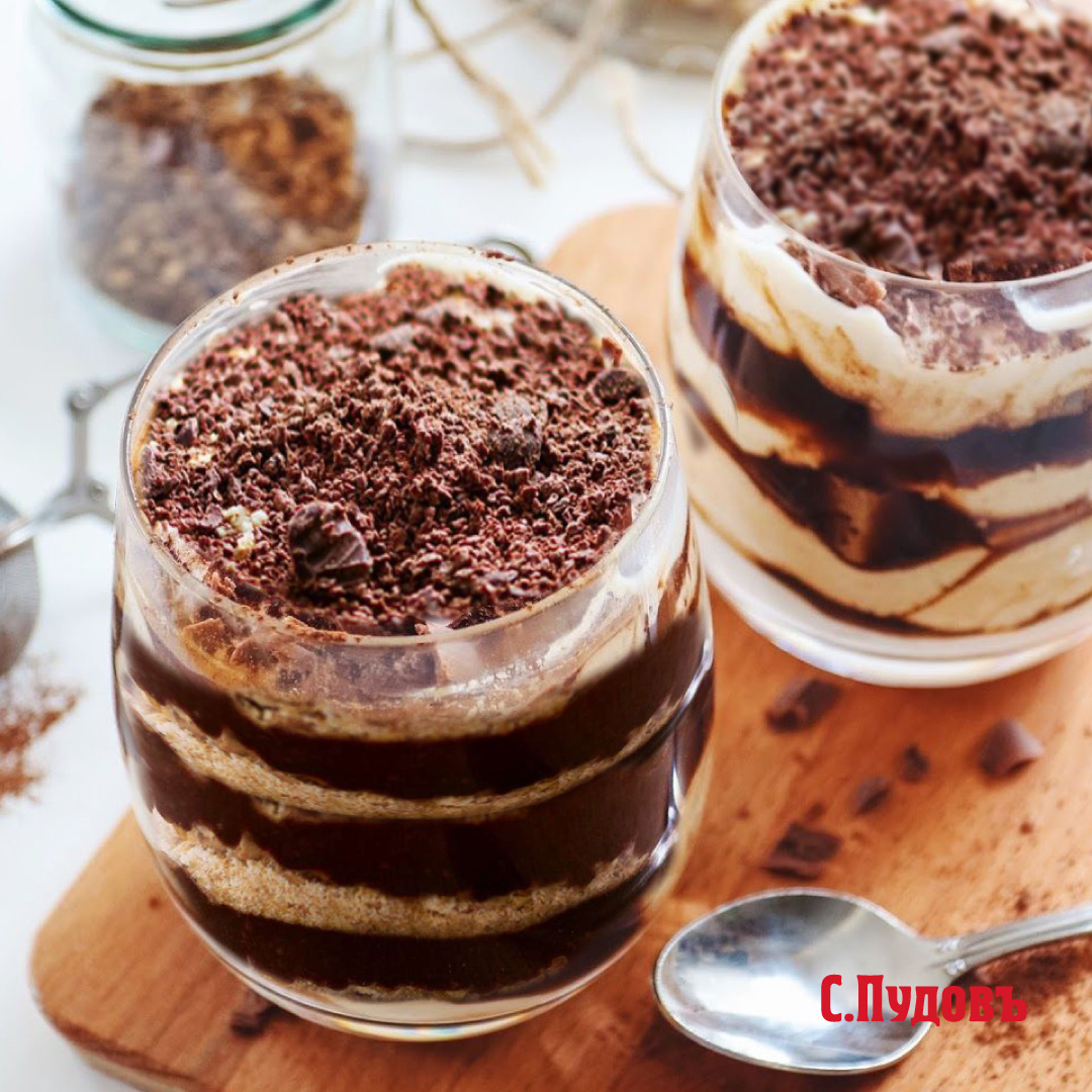 Десерт в стакане: шоколад + печенье