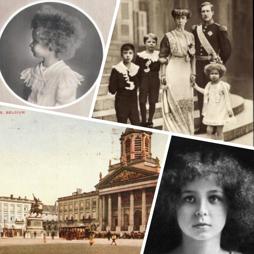 Королевский дворец в Брюсселе в начале XX века. Мария Жозе, её родители и братья.