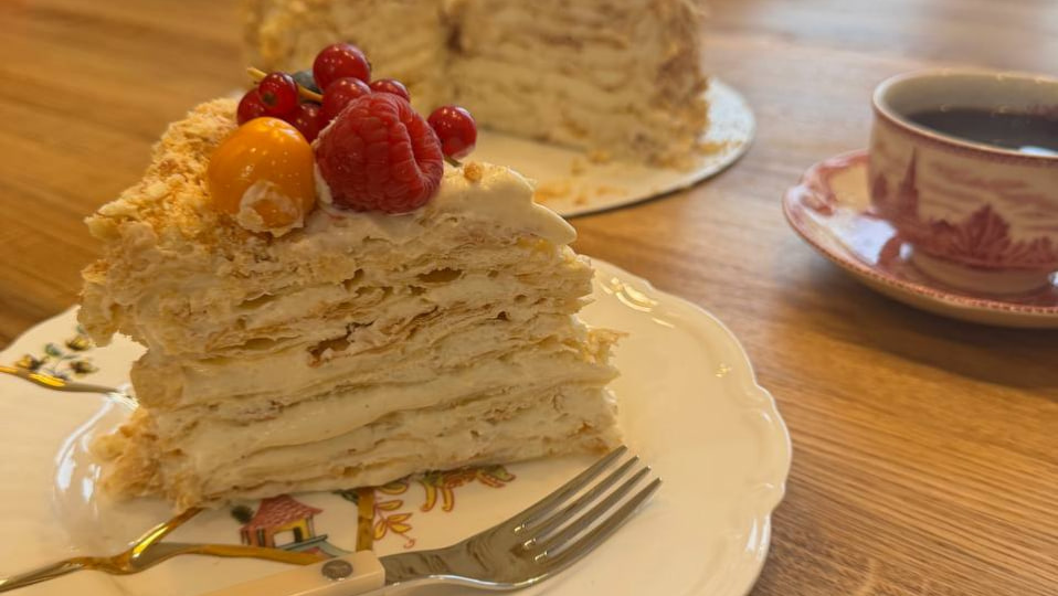 Готовим наполеон с легким заварным кремом 🔥