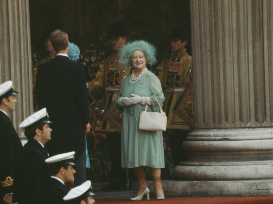 Королева-мать на свадьбе принца Чарльза и Дианы Спенсер, 1981 год