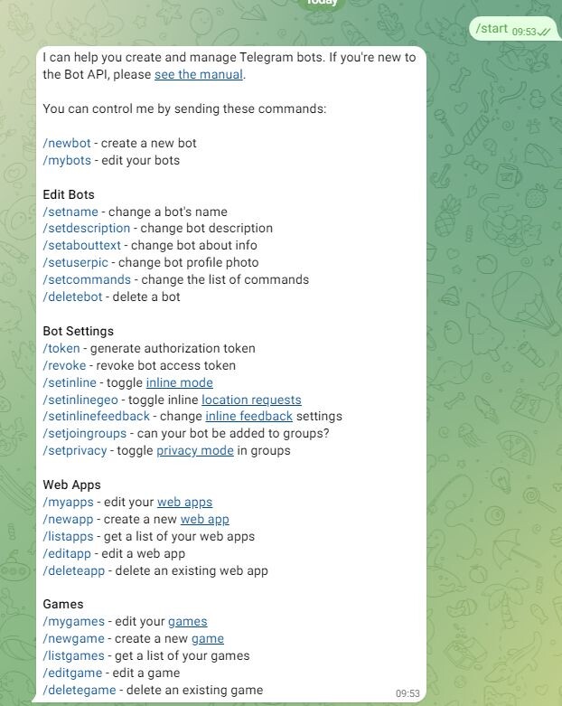 Рисунок 1. Телеграмм бот.