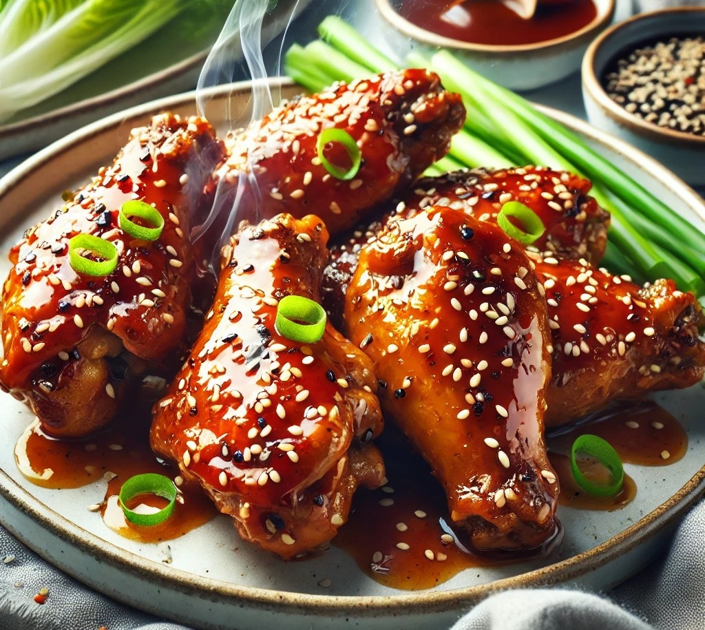 Куриные крылышки в соусе терияки, запечённые в духовке