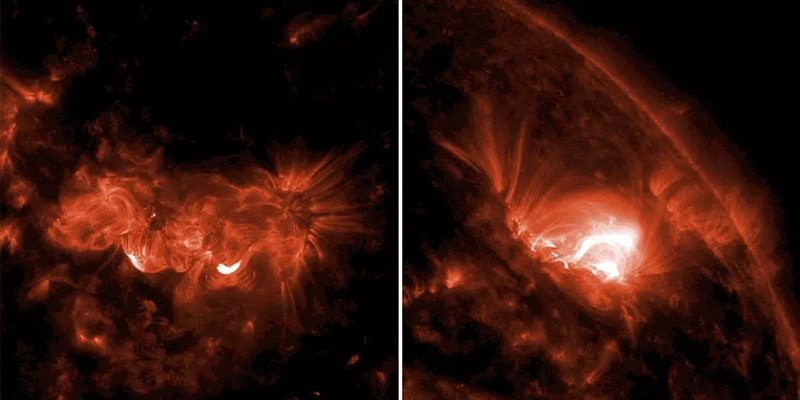   Астрономы сняли на видео выброса плазмы с Солнца