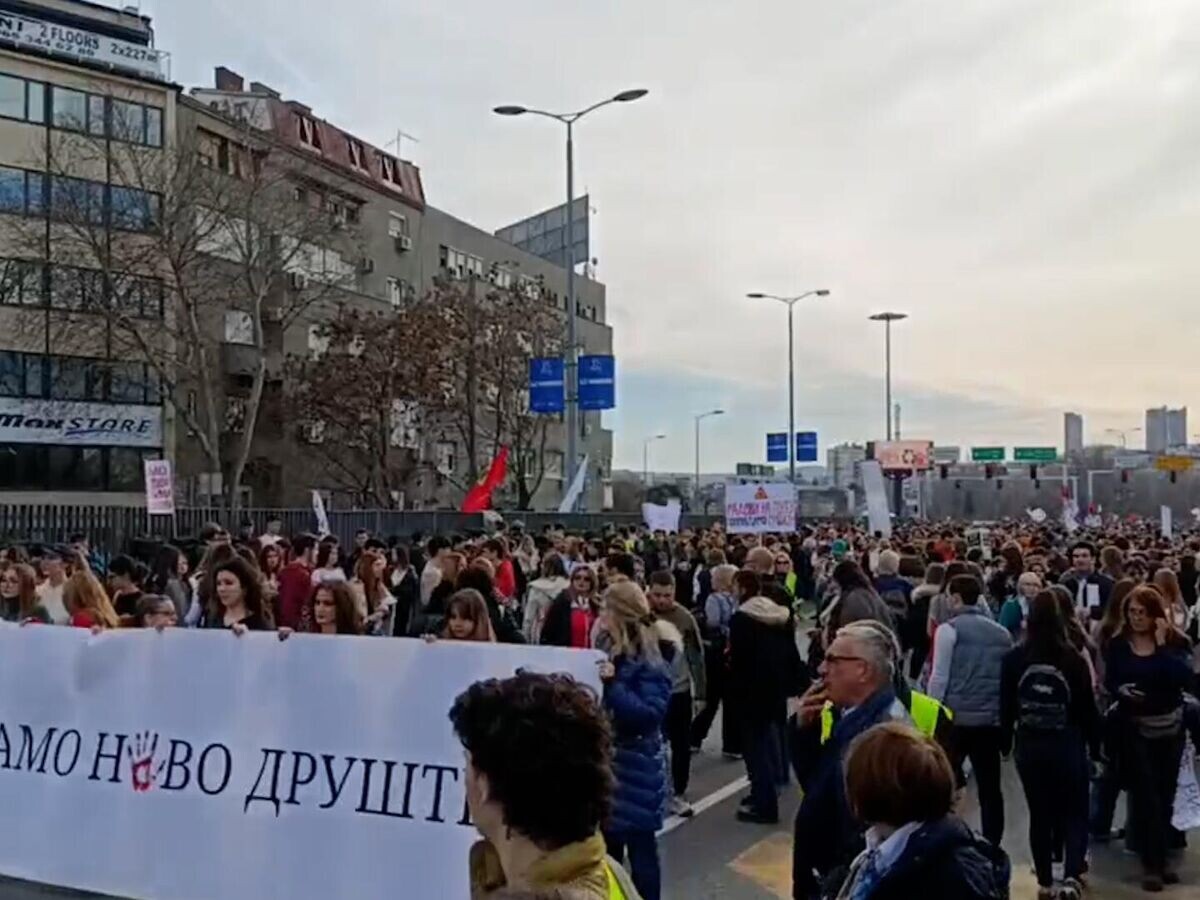    Акция протеста в Белграде© РИА Новости