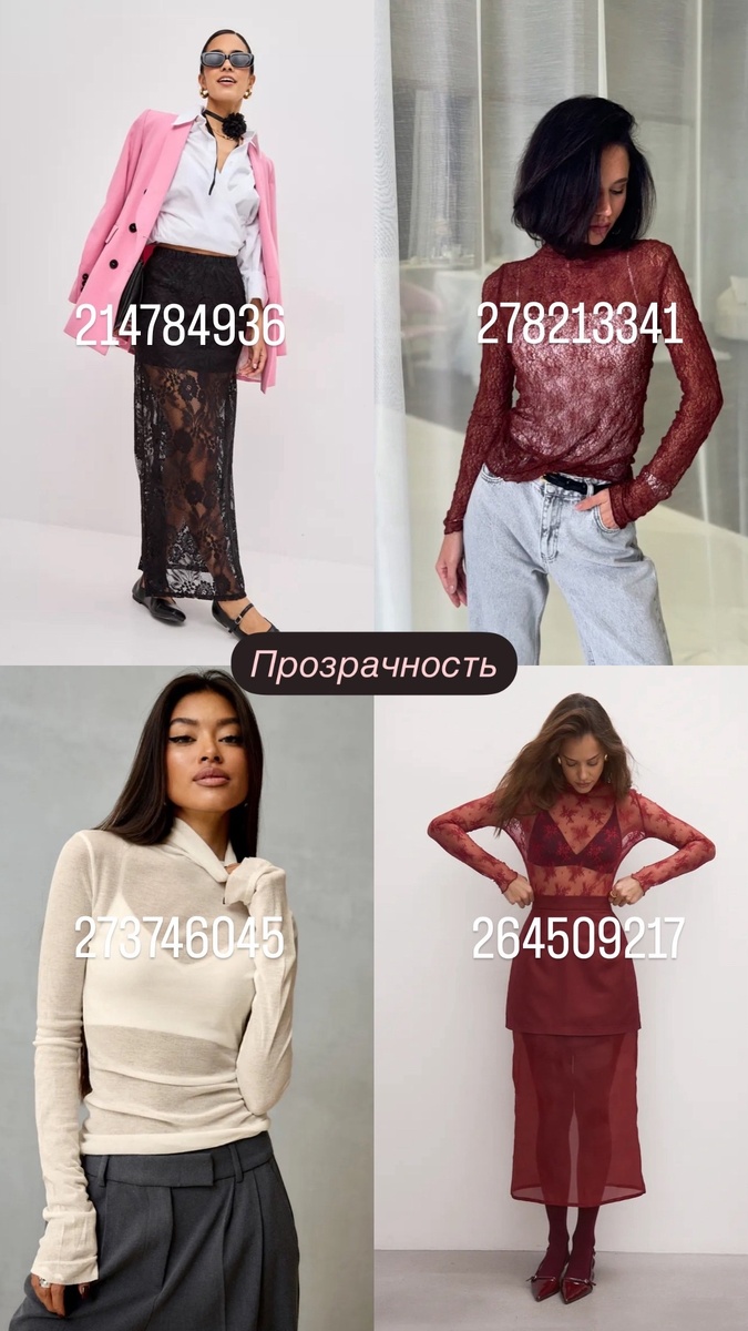 Артикулы на трендовые вещи