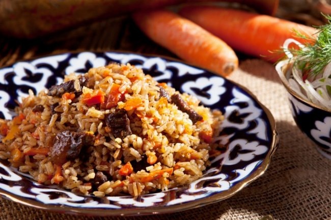    Плов из говядины в казане на плите, пошаговый рецепт с фото