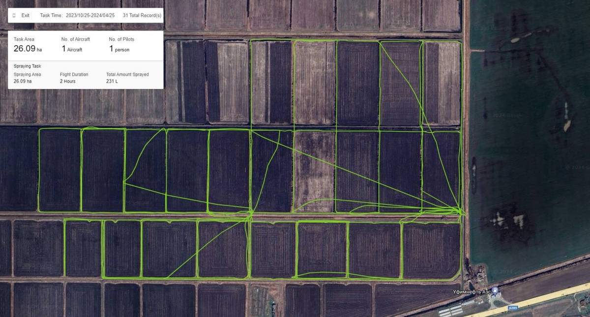 Внесение преппаратов по краям рисовой системы