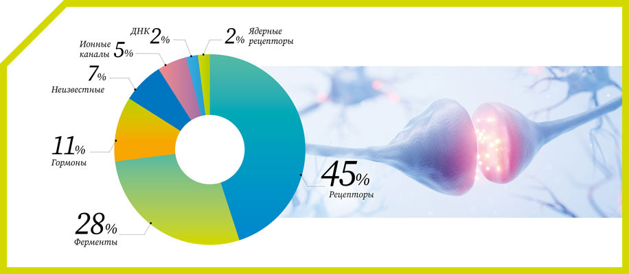 Так выглядит распределение мишеней современных лекарств / Фото: Shutterstoсk/FOTODOM