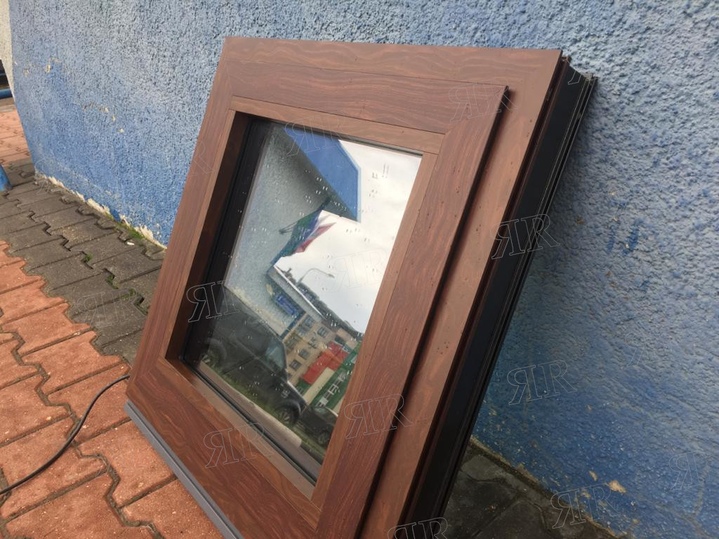 Реализованные проекты компании Ярмак - Московская обл., комплекстное остекление коттеджа c декорированием алюминиевого профиля под текстуру дерева
