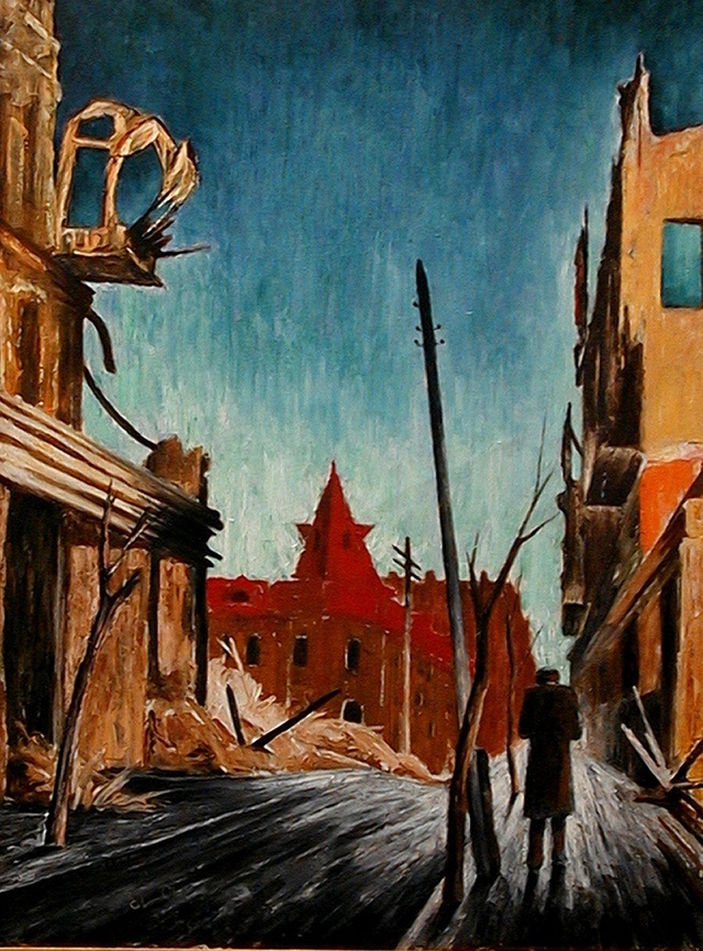 Шендеров А.С. Трагический пейзаж. 1944, х.м. Из коллекции РОМИИ