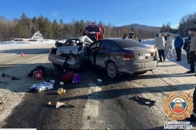    На месте аварии. Фото: Госавтоинспекция Башкортостана