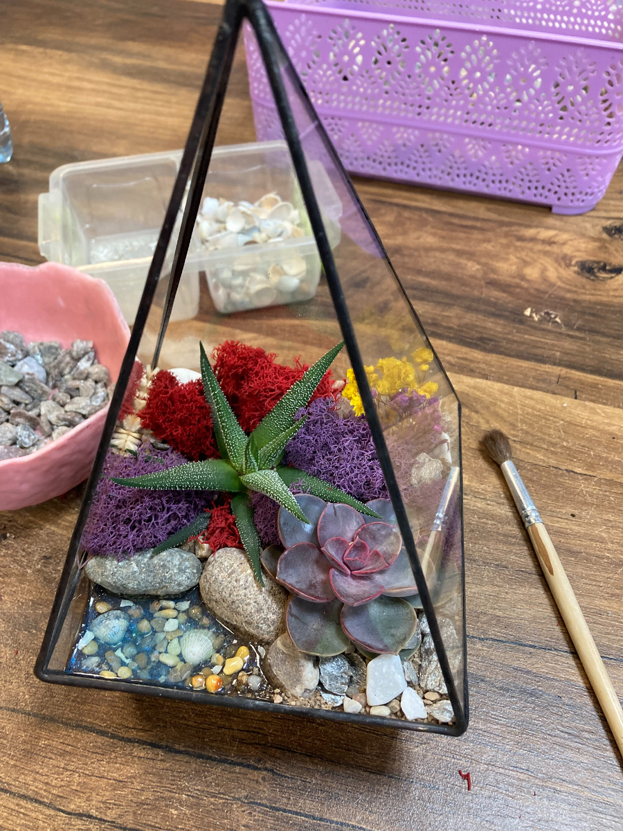 Для флорариума я выбрала форму пирамиды