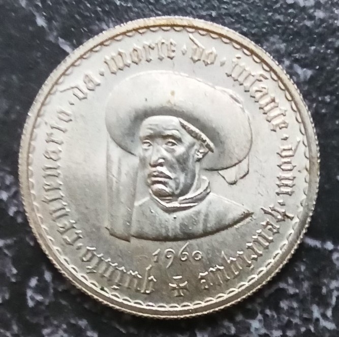 Аверс монеты 5 эскудо 1960 года (фото автора)