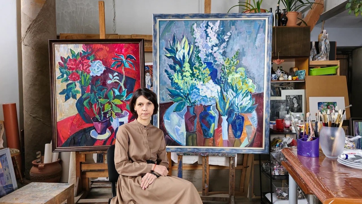 Анна Корнильева в мастерской