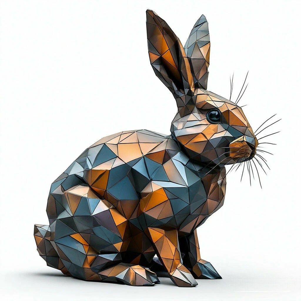 Полигональная фигура. Заяц