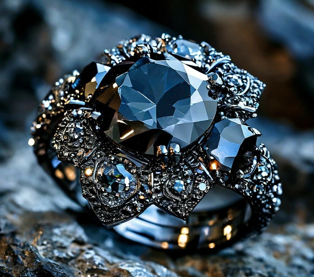 Чёрный бриллиант в изделии