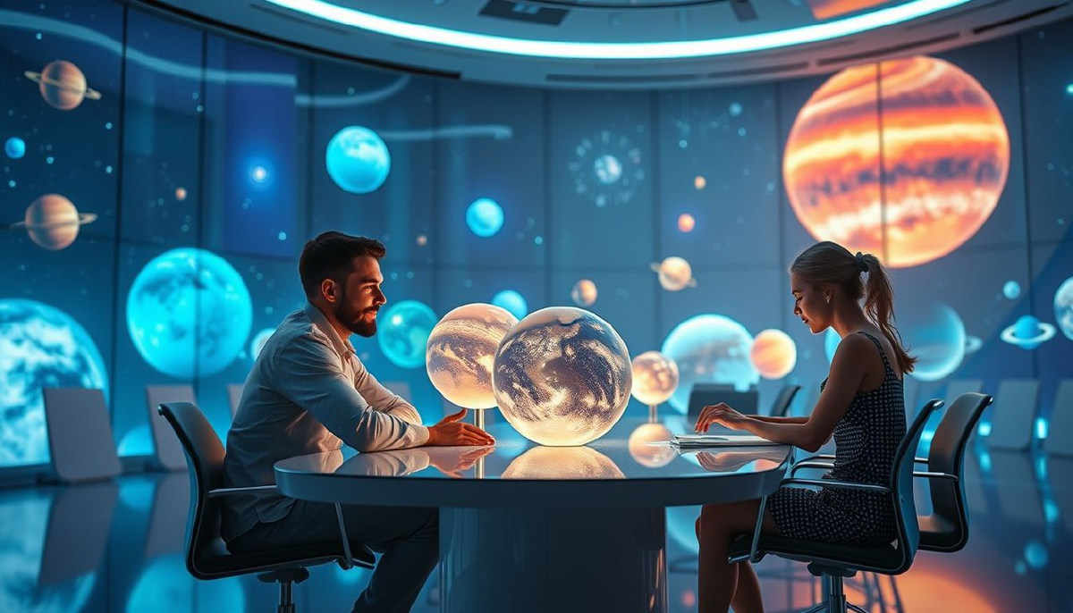  Алекс и Олеся голографические проекции экзопланет.