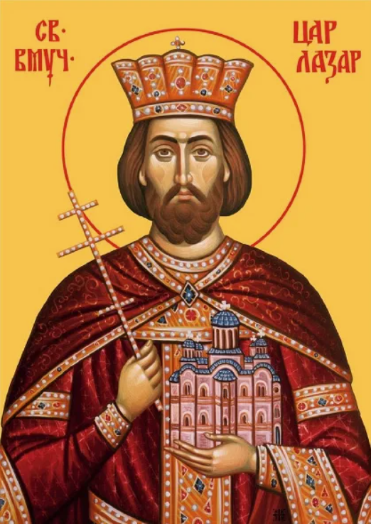 Как видно из священного изображения православная Церковь, иконографически возводя князя в более высокий политический чин царя, сообщает каждому молящемуся перед этим изображением, что святой князь является истинным заступником и покровителем пред Богом всего сербского народа, а не только тех сербов, кои жили под его земным водительством.