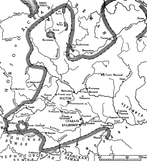 Ростово-Суздальское княжество 12 века.
