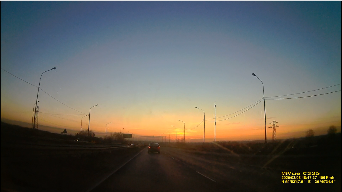 закат, тоже из машины