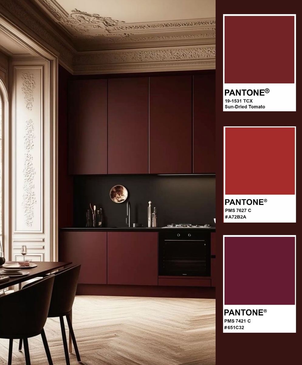 Красные оттенки в интерьере