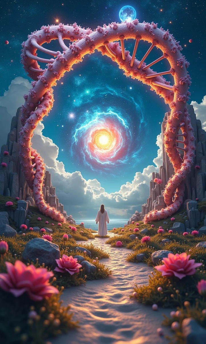 Этот рисунок всего лишь выдумка на тему "Вечная жизнь", как на самом деле бужет там в раю никому не известно!