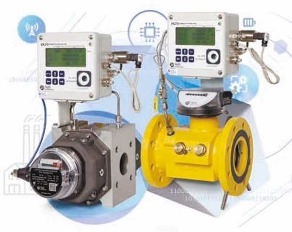 Рис. 1. Измерительные комплексы СГ-ЭК-Р и СГ- ЭК-Т на базе ротационных РГ-Р и турбинных РГ-Т счётчиков газа