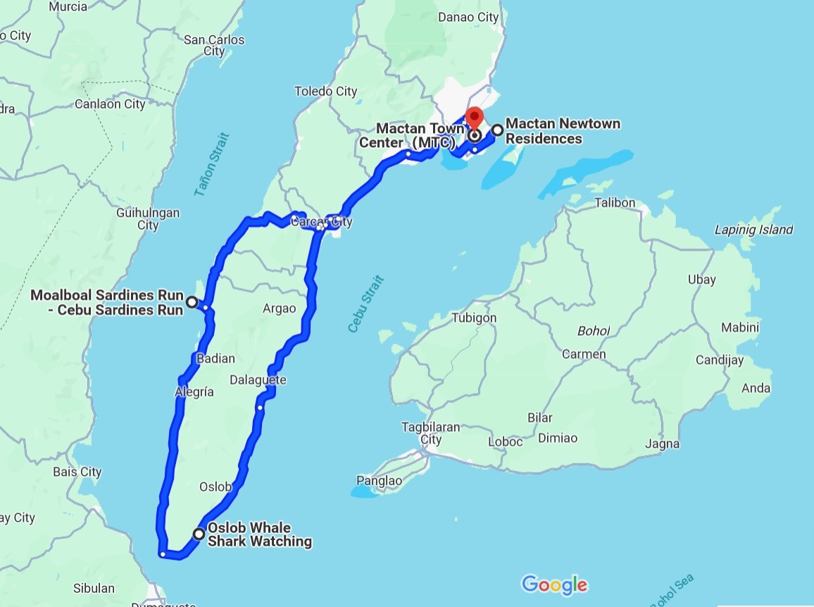Маршрут Себу - Ослоб - Моалбоал - Себу